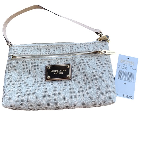 Michael Kors Handbags - Michael Kors large logo wristlet Tan and Brown MK